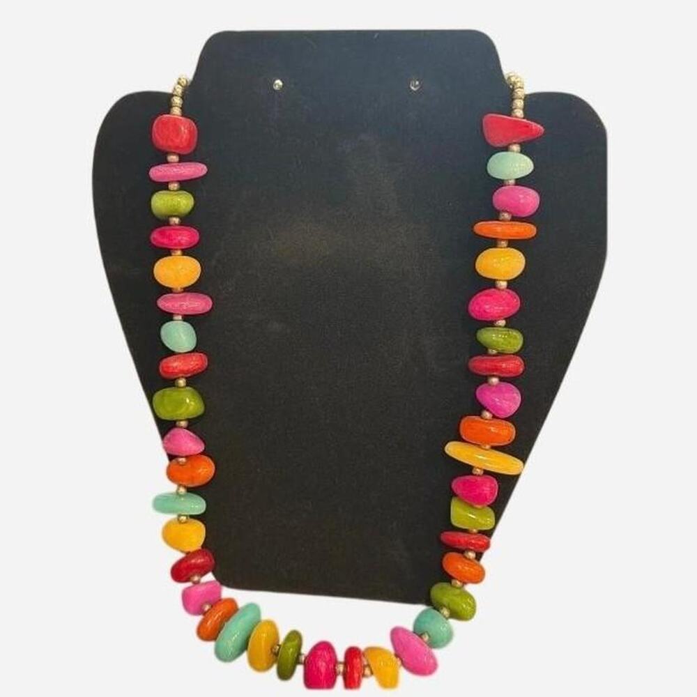 Vintage Multicoloured Stone Beaded Necklace